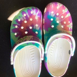 Tie-Dye Crocs! Sz 8 WOMEN’S. Like new! Only worn once!